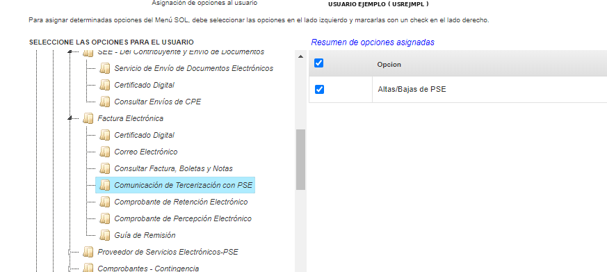 Comunicación de Tercerización con PSE — Altas/Bajas de PSE habilitado